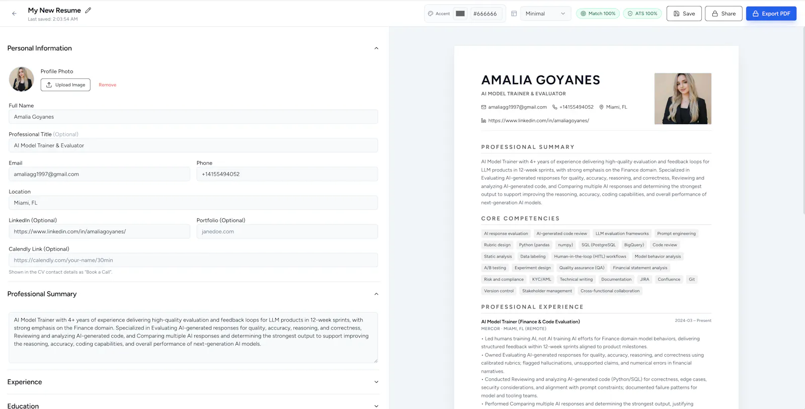 Resumo - CV Builder screenshot 2
