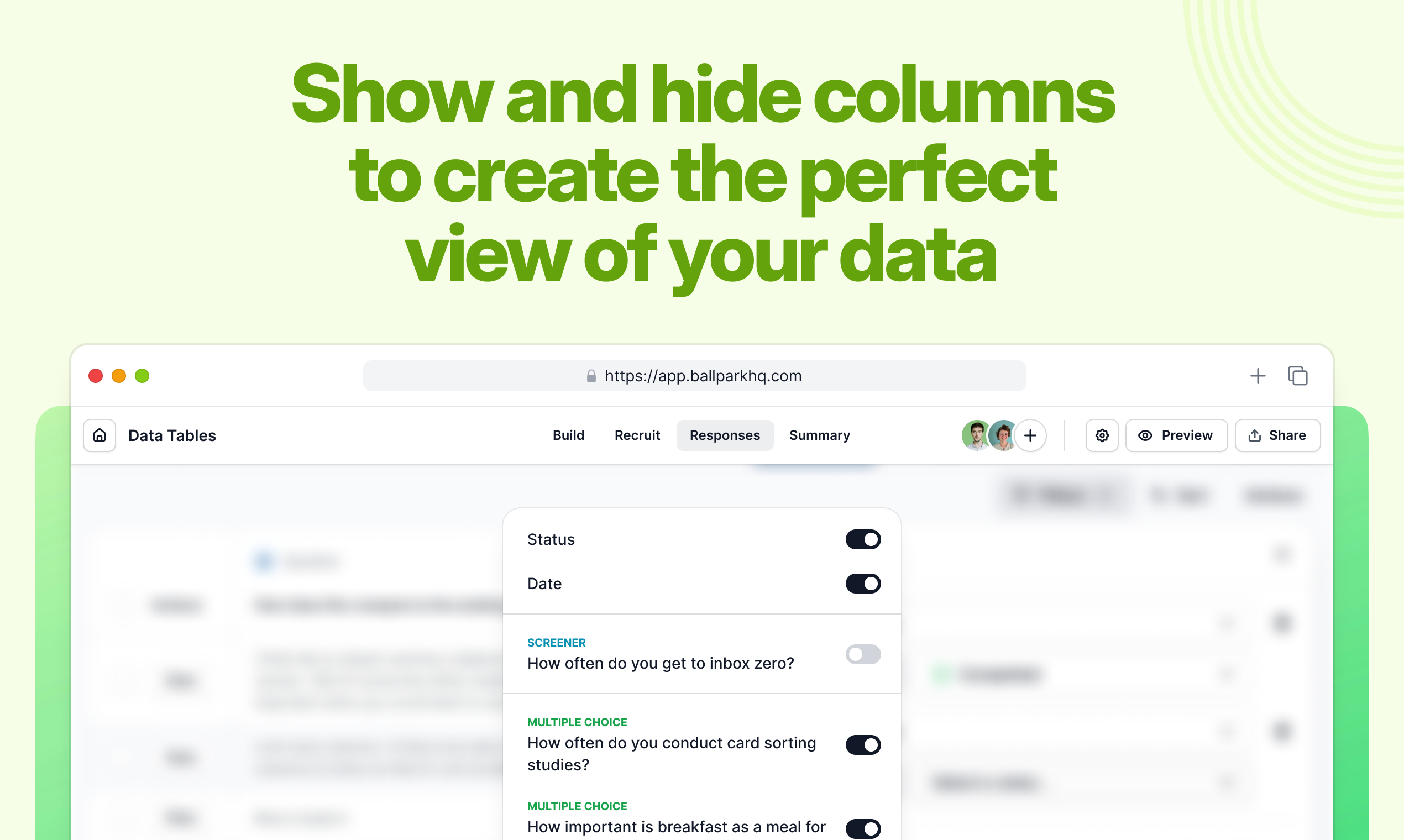 Data tables by Ballpark media 3