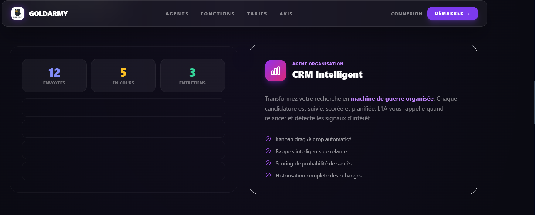 GoldArmyAI - Screenshot 5 showing product features and functionality