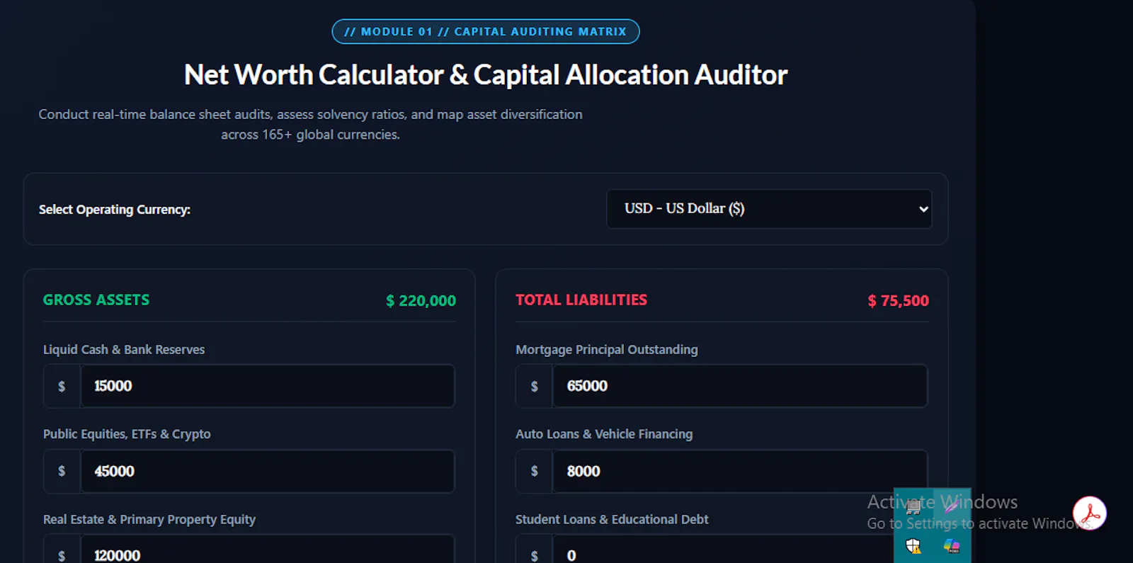 Daily Wealth Audit screenshot 2
