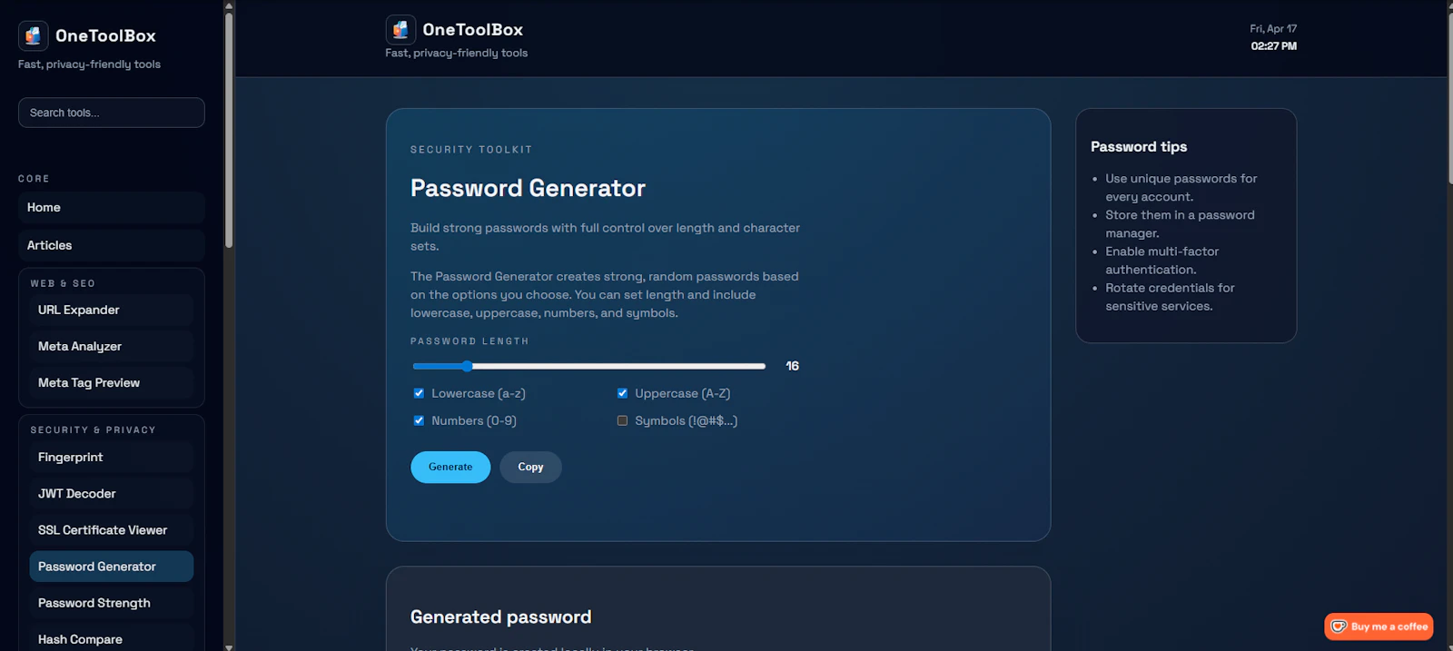 OneToolBox screenshot 2