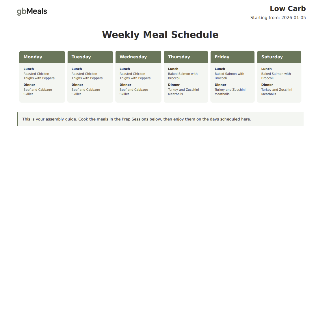 gbMeals - Screenshot 3 showing product features and functionality