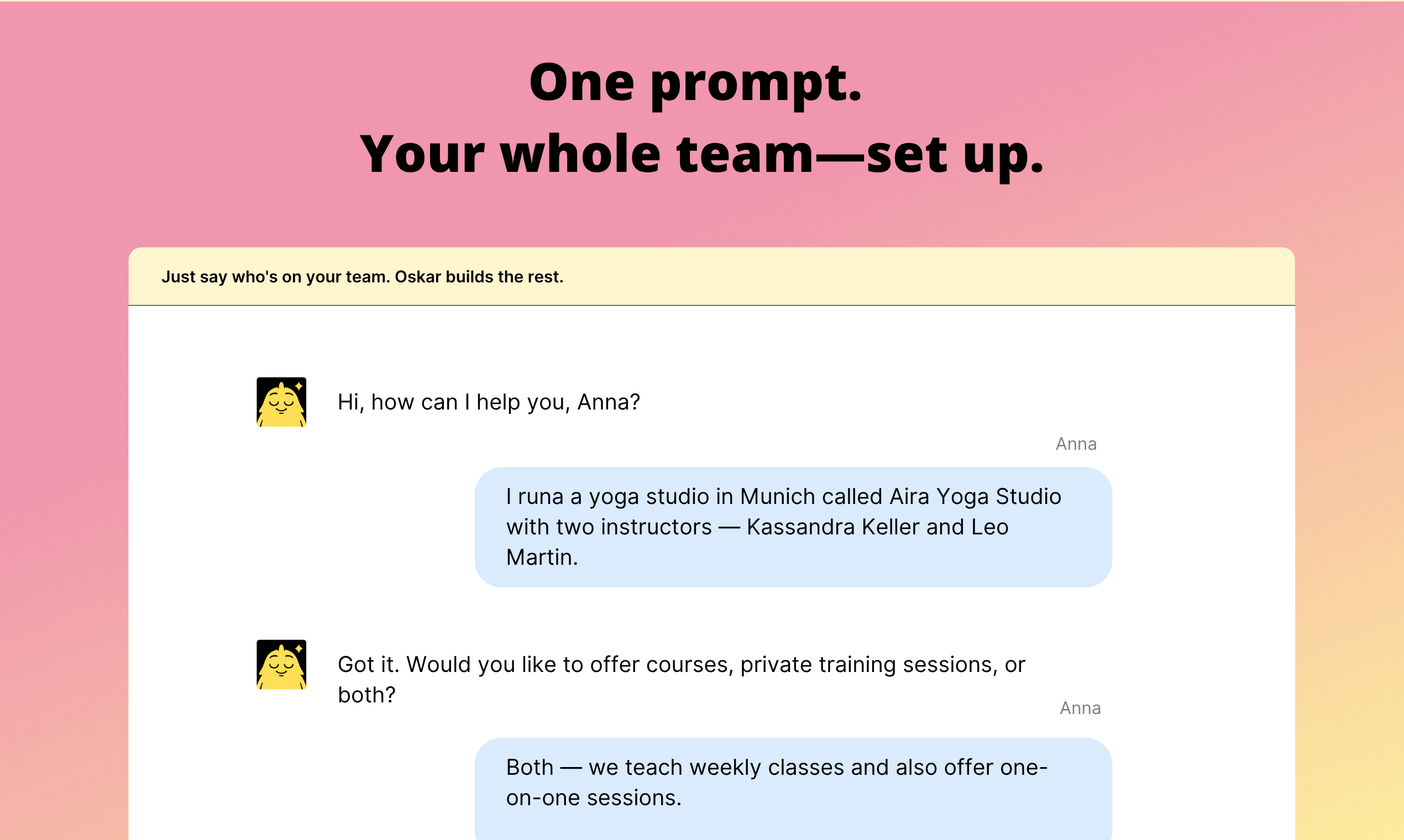 Oskar for Teams - Main product screenshot demonstrating key features and user interface