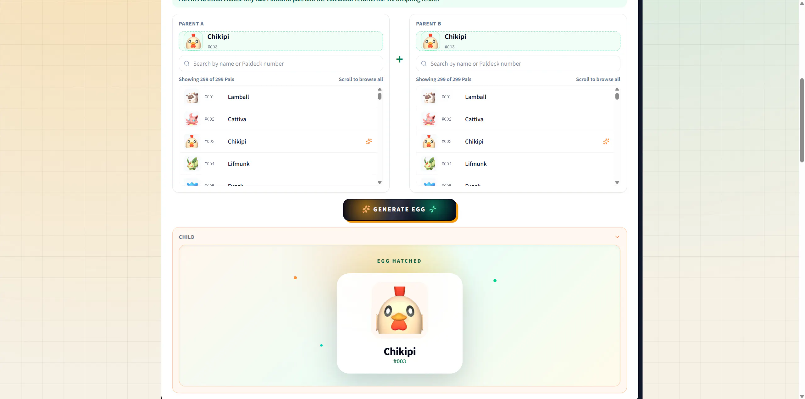 Pal Breeding Calculator gallery image