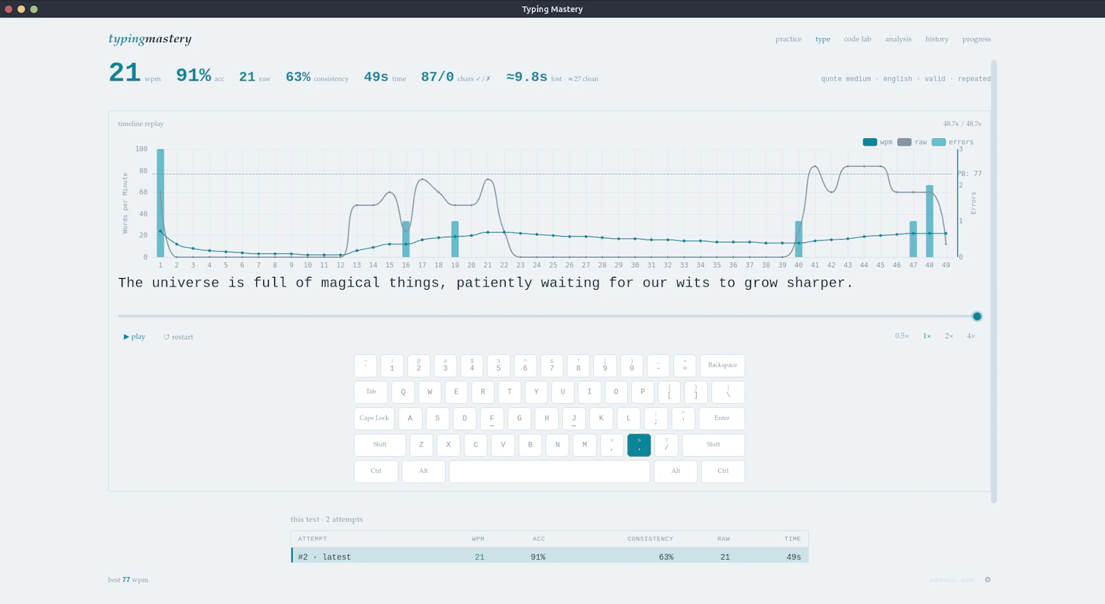 Typing Mastery screenshot 2