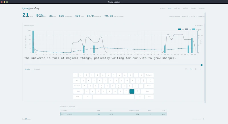 Typing Mastery screenshot 2