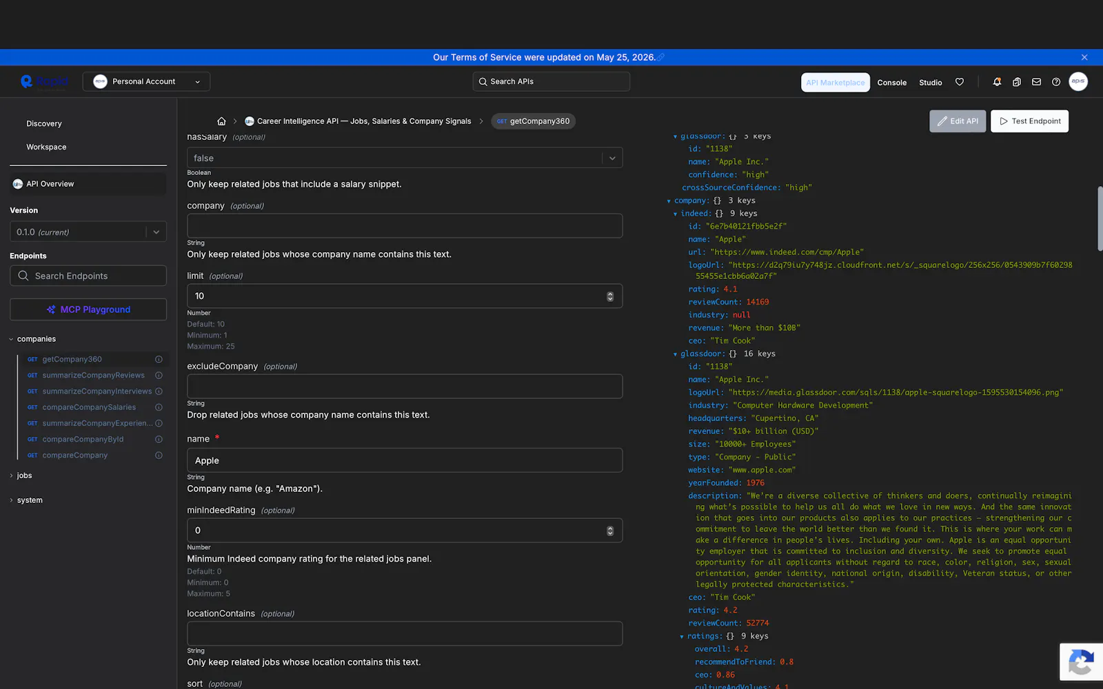 Career Intelligence API — Jobs, Companys screenshot 1