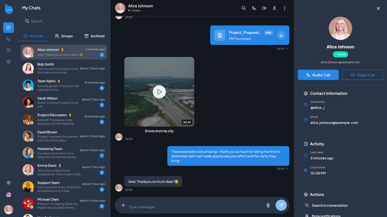 Média Bimble Chat - modèle d'interface utilisateur Vuejs - Un modèle d'interface utilisateur de chat moderne pour les développeurs VUE 2