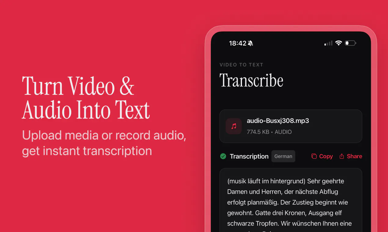 Transcribe Video: To The Text product banner