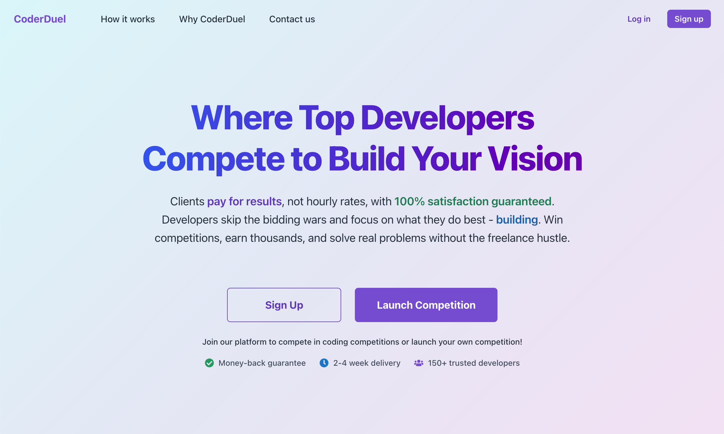 Coderduel - Donde los desarrolladores compiten para crear aplicaciones para clientes reales media 1