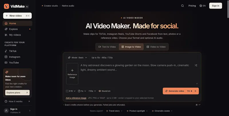 VidMake AI screenshot 2