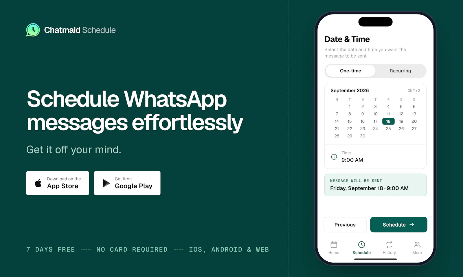 Chatmaid Schedule screenshot 2