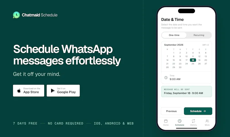 Chatmaid Schedule screenshot 2