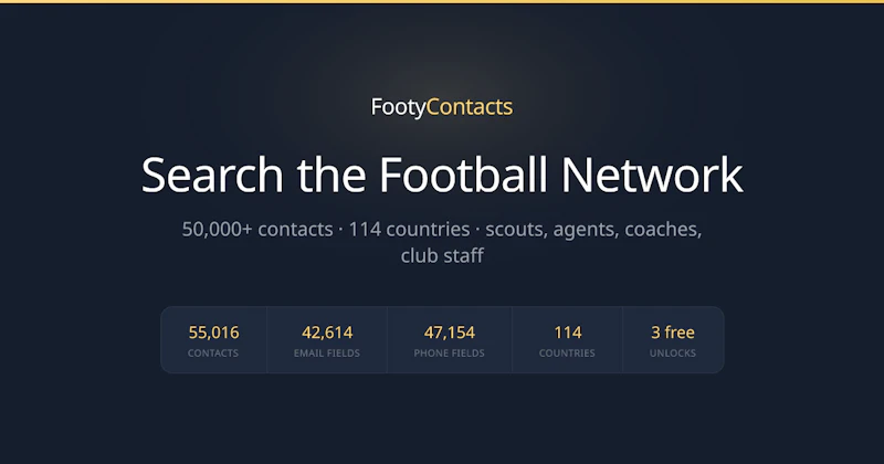 Footy Contacts  screenshot 1