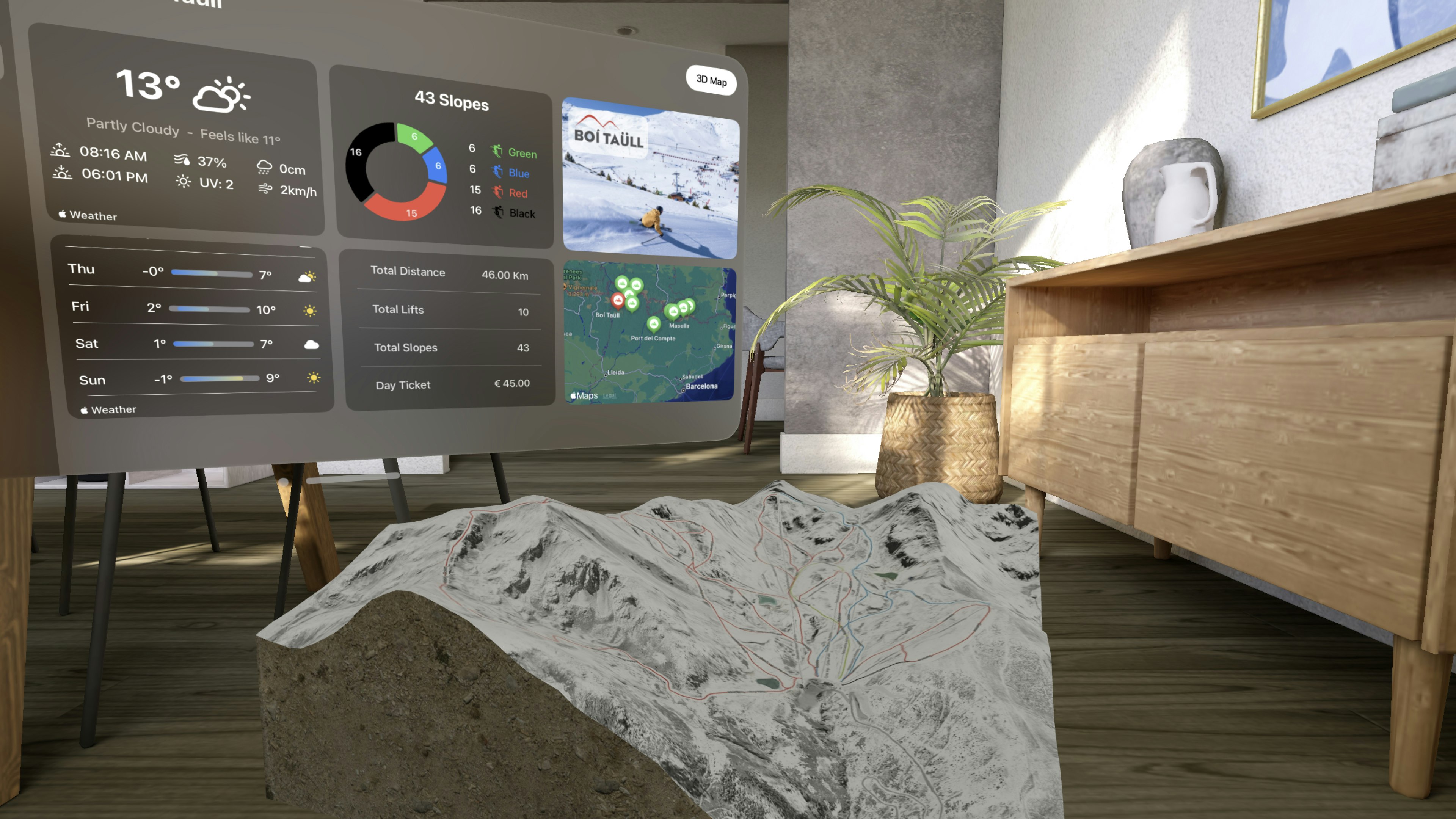 Neu - Apple Vision Pro 및 iOS 용 AR 스키 리조트 맵 미디어 8