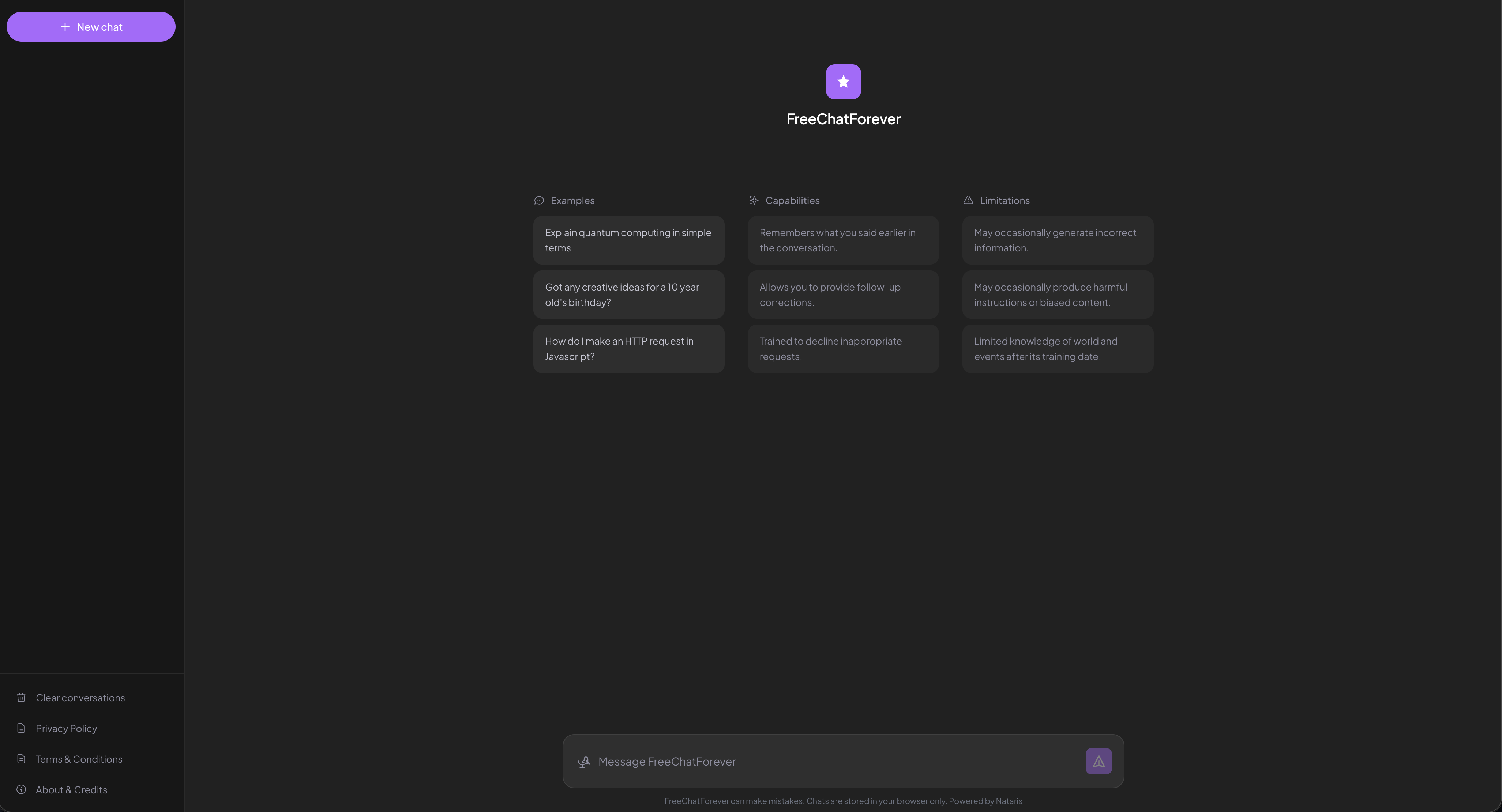 FreeChatForever - Main product screenshot demonstrating key features and user interface