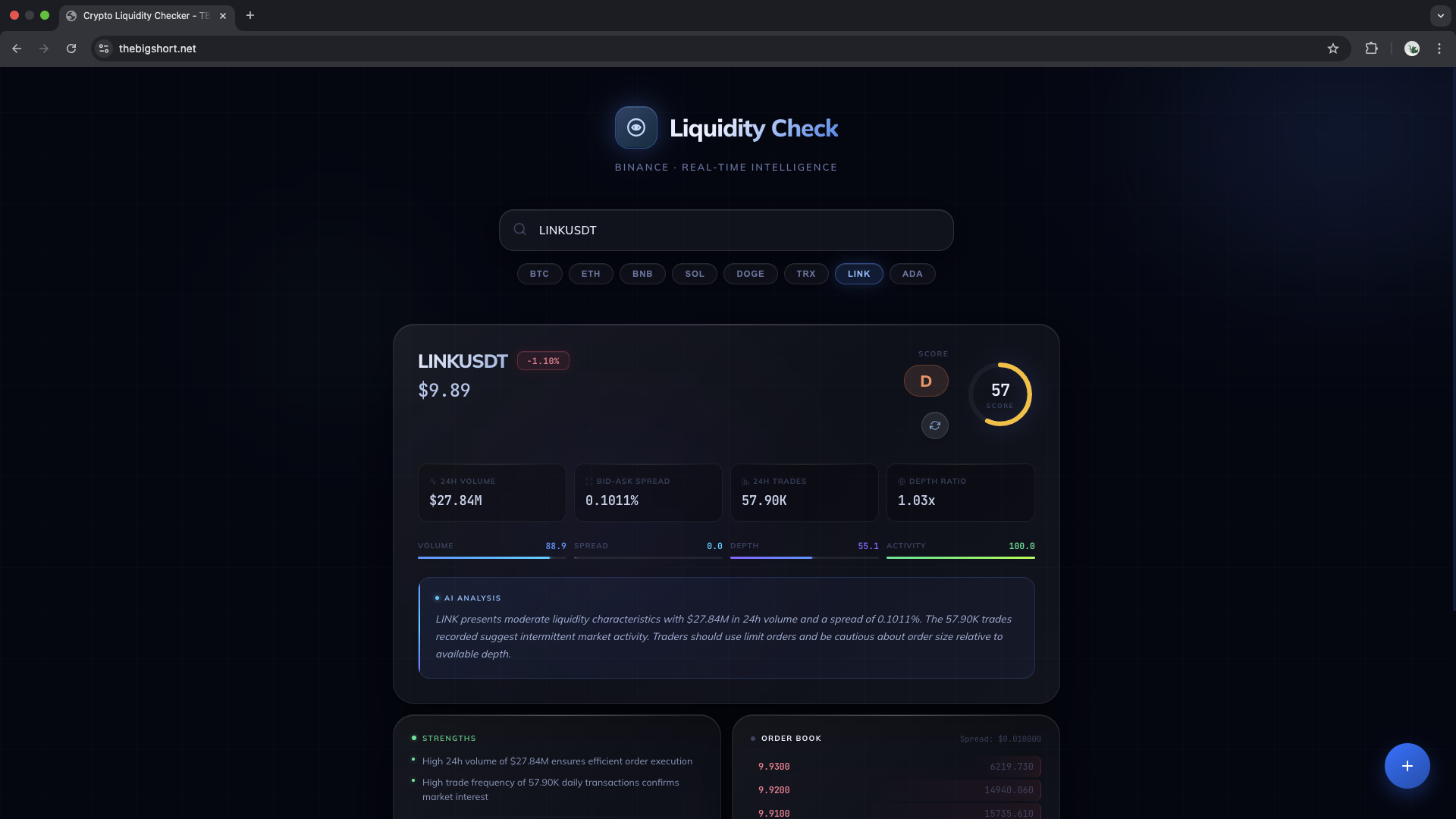 Crypto Liquidity Checker  gallery image