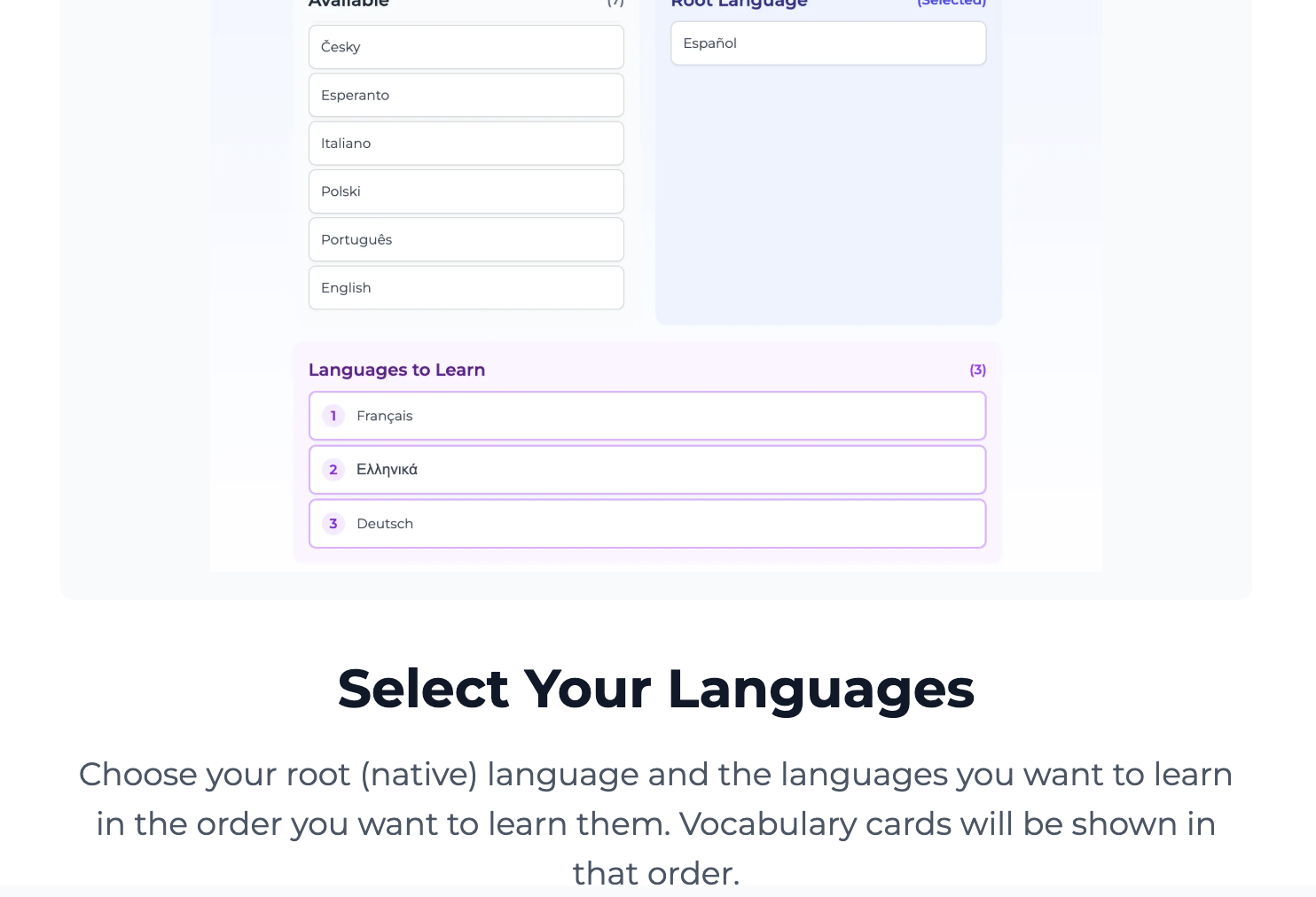 PolyglotTrainer - Train multiple languages with parallel vocabulary cards media 3