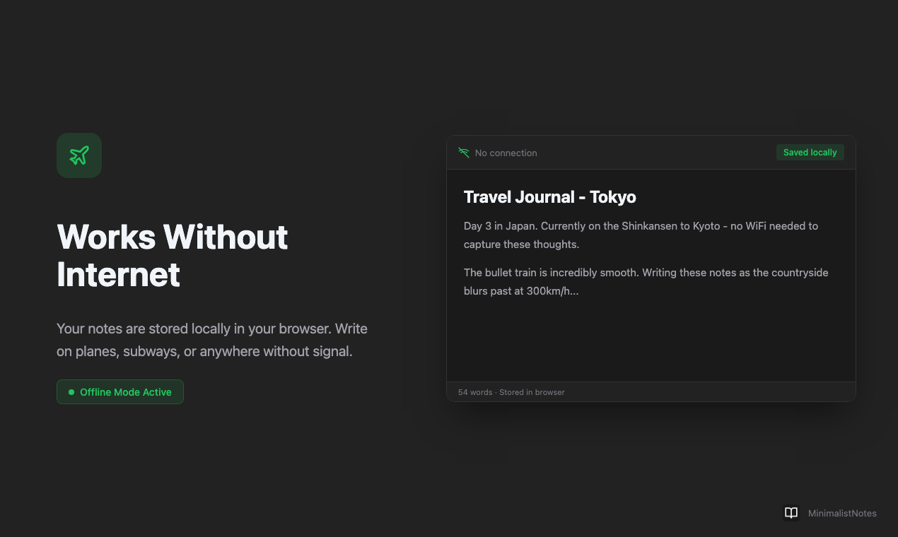 MinimalistNotes - Screenshot 3 showing product features and functionality