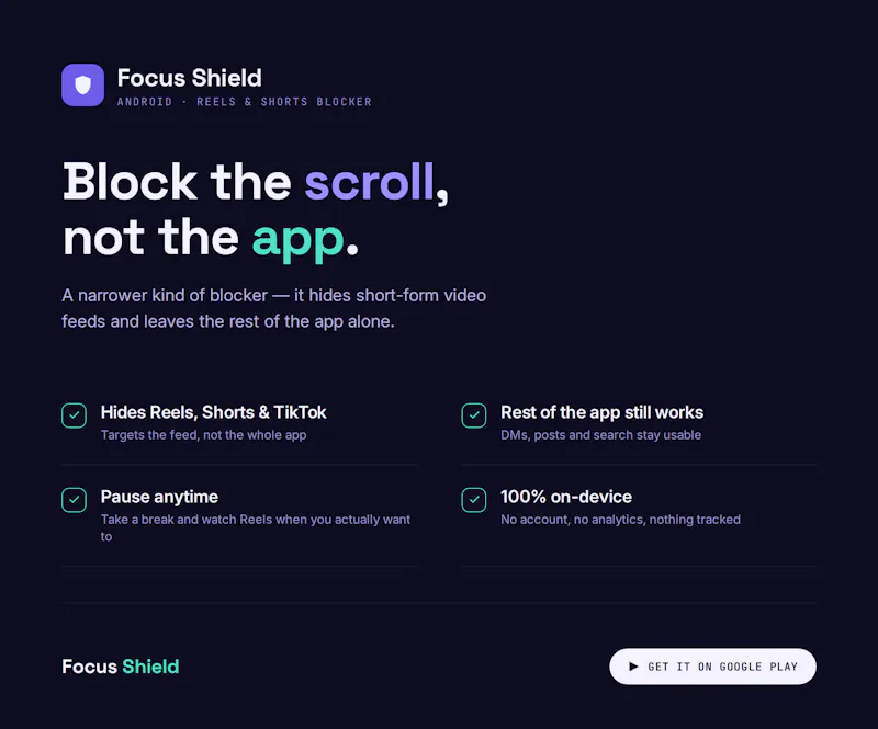 Focus Shield screenshot 2