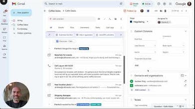 Image of a person entering data into a CRM system using automated data entry feature in Streak CRM.