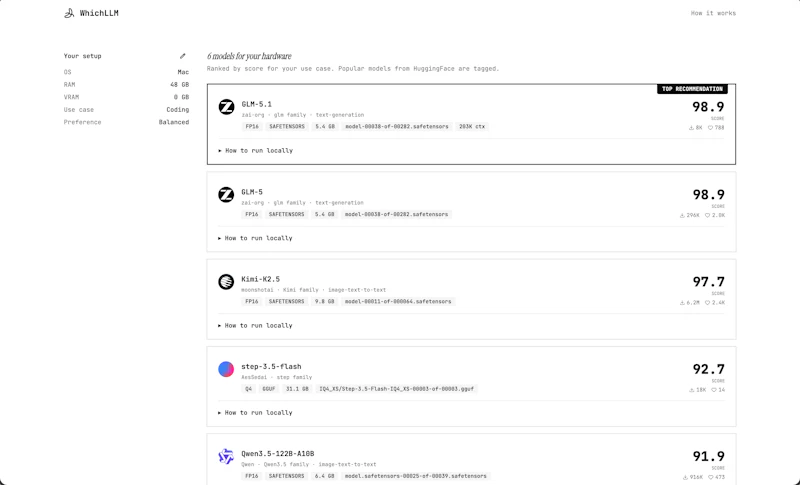 WhichLLM screenshot 2