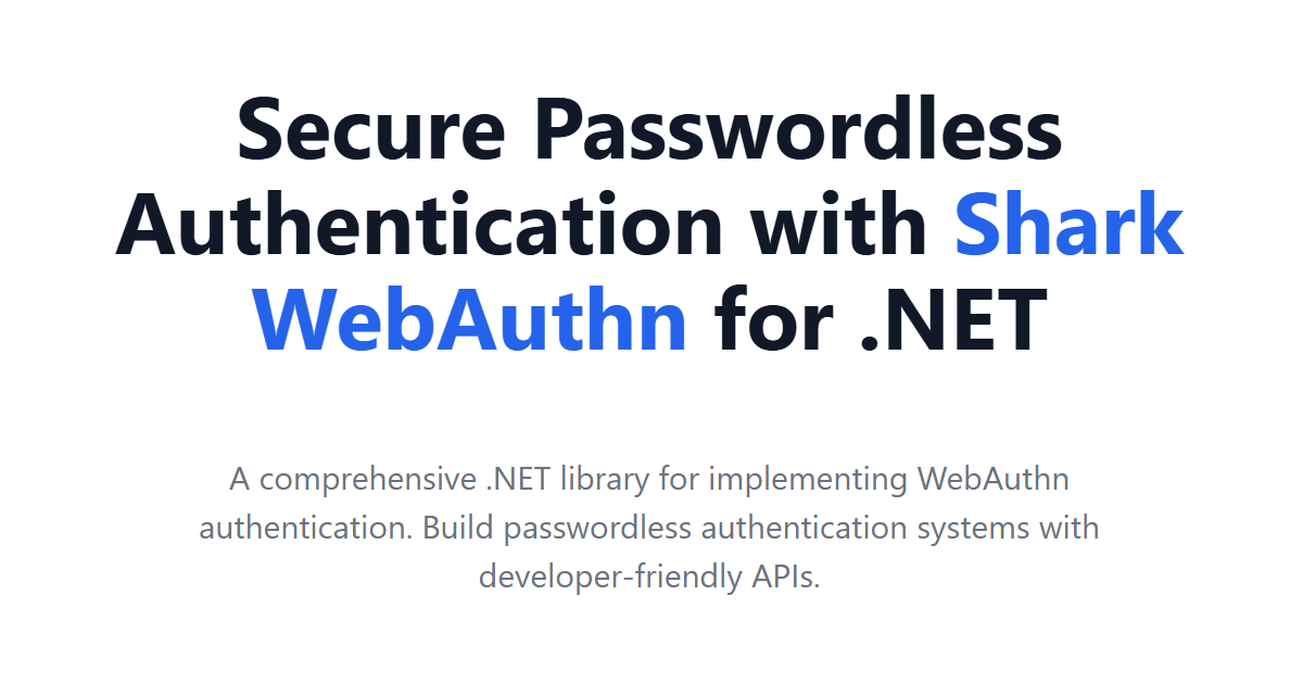 Média Bibliothèque Shark WebAuthn pour .NET - Bibliothèque Shark WebAuthn pour .NET 2