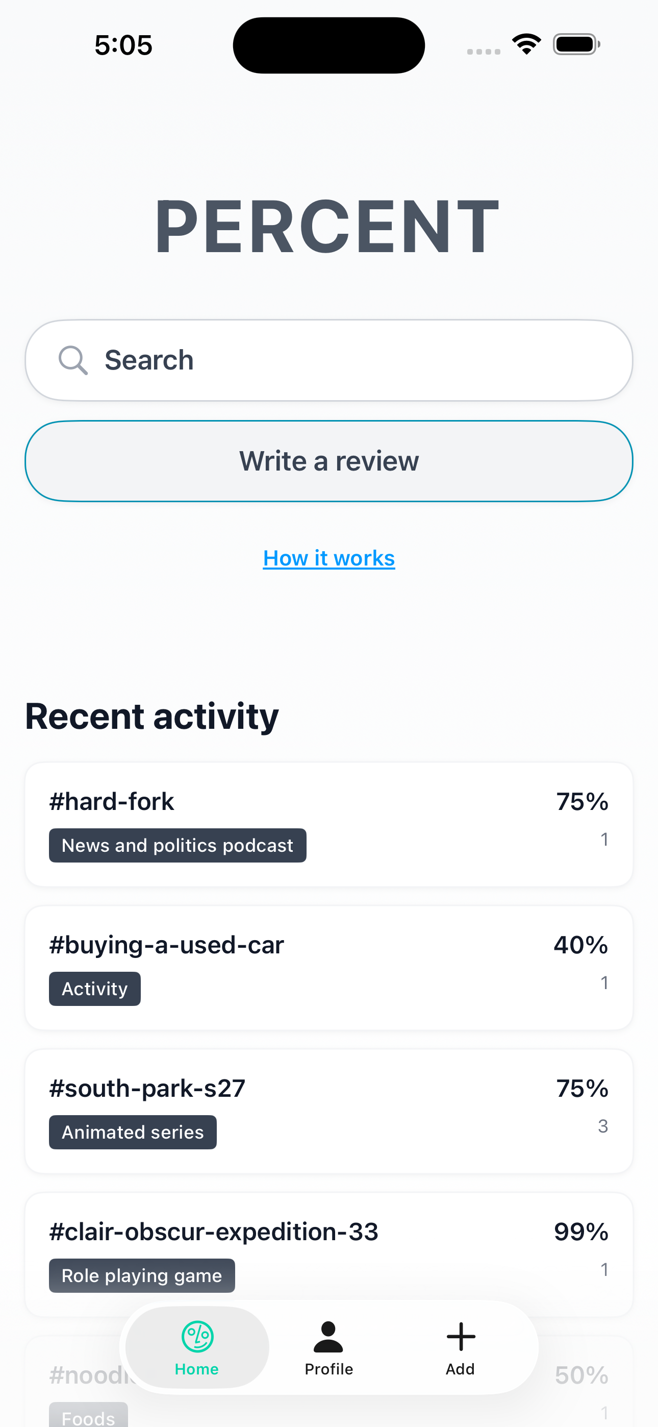 Média Percent 1.0 - Review anything 3