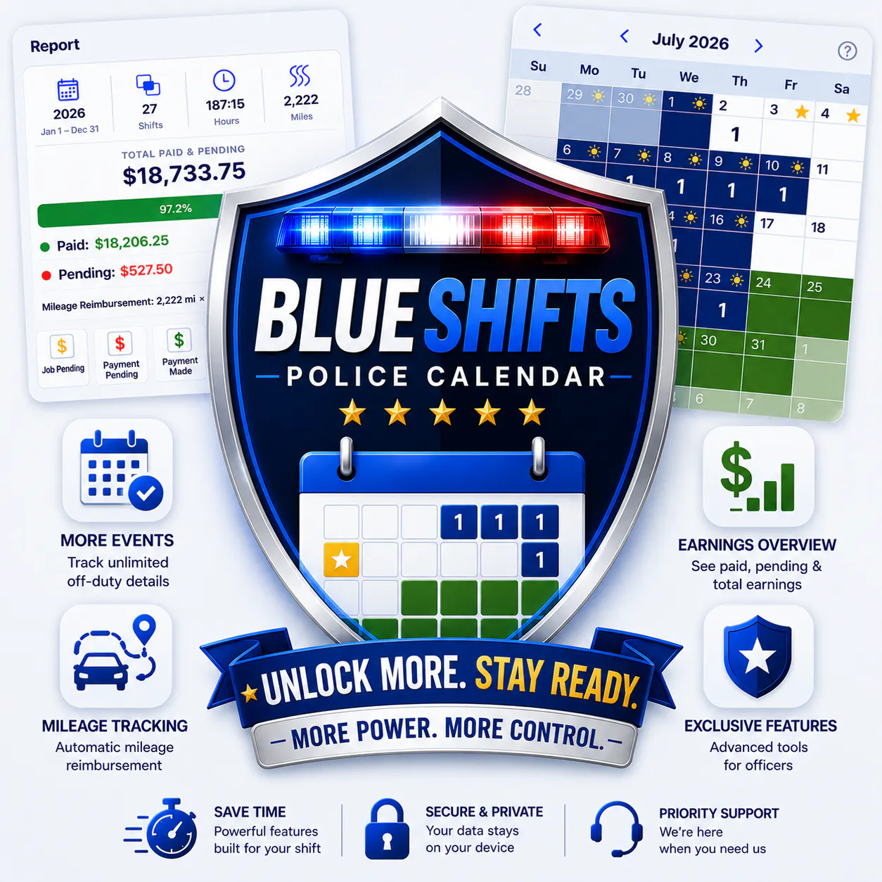 BlueShifts Police Calendar App