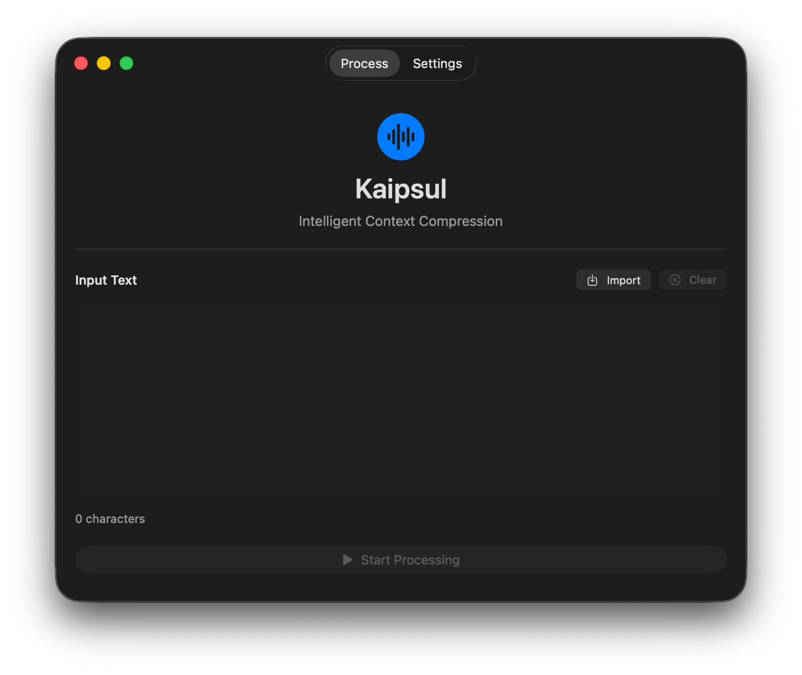 Kaipsul - Main screenshot showing features and interface