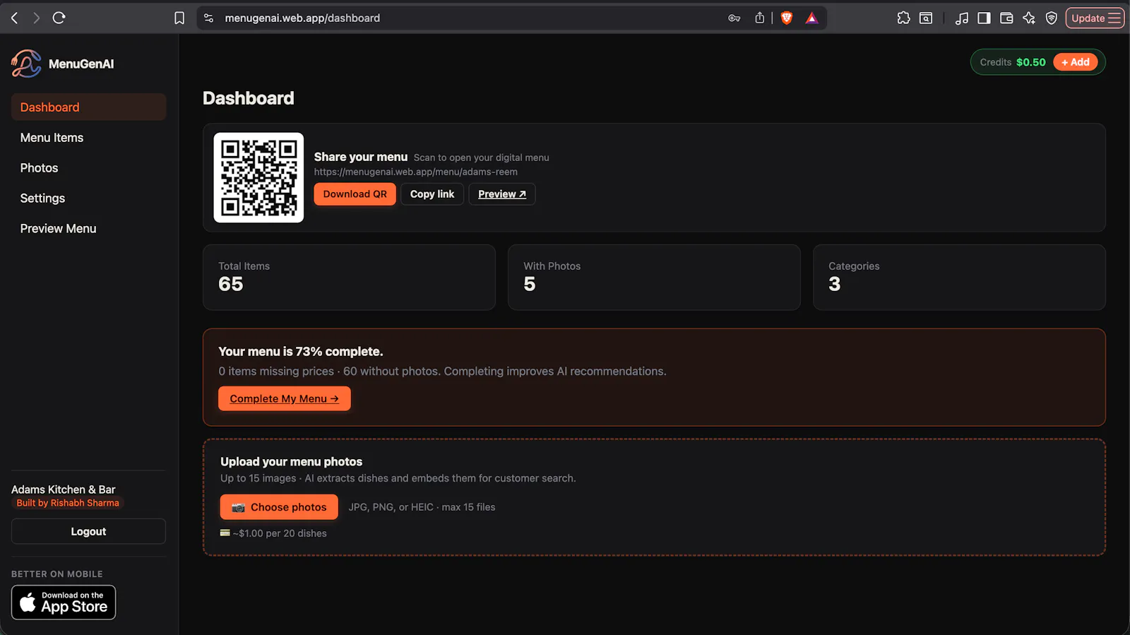 Menu Gen AI  screenshot 3