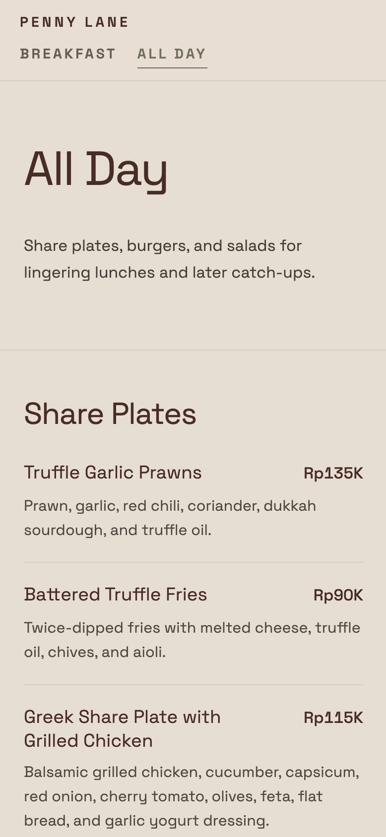 Menu Builder gallery image
