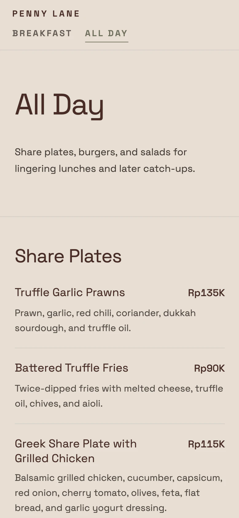 Menu Builder screenshot 2