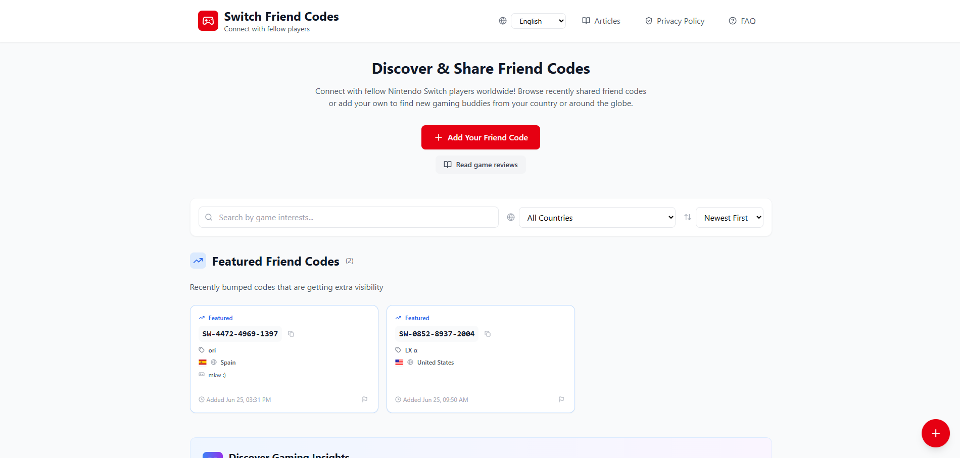 Switch Friend Codes - Find Nintendo Switch players & share friend codes media 1