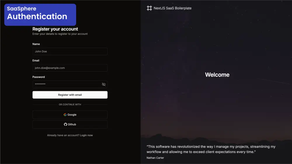 Media Saasphere nextJS SaaS Boiler - Saasphere, SaaS Boilerplate được xây dựng với NextJS và Tailwind 3