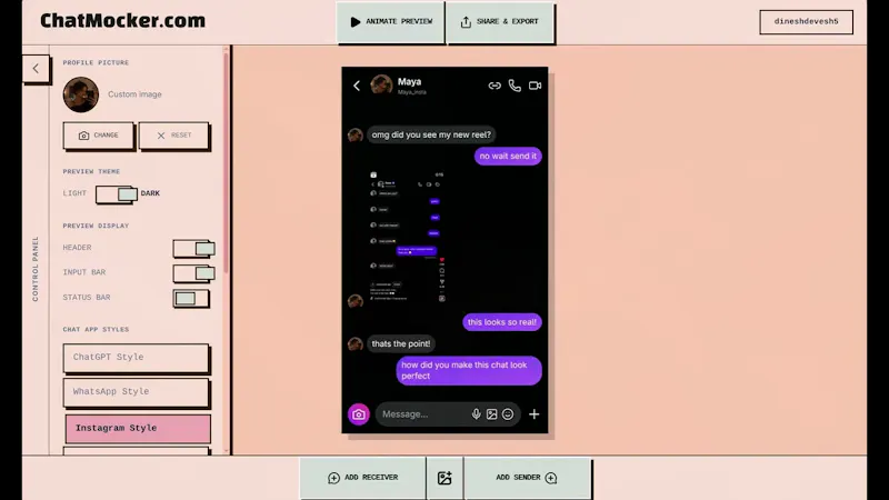 ChatMocker.com screenshot 1 (video preview)