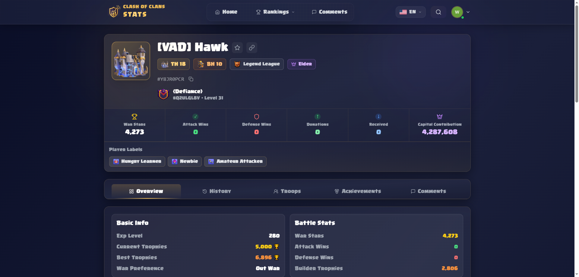 Clash of clans stats - Screenshot 5 showing product features and functionality