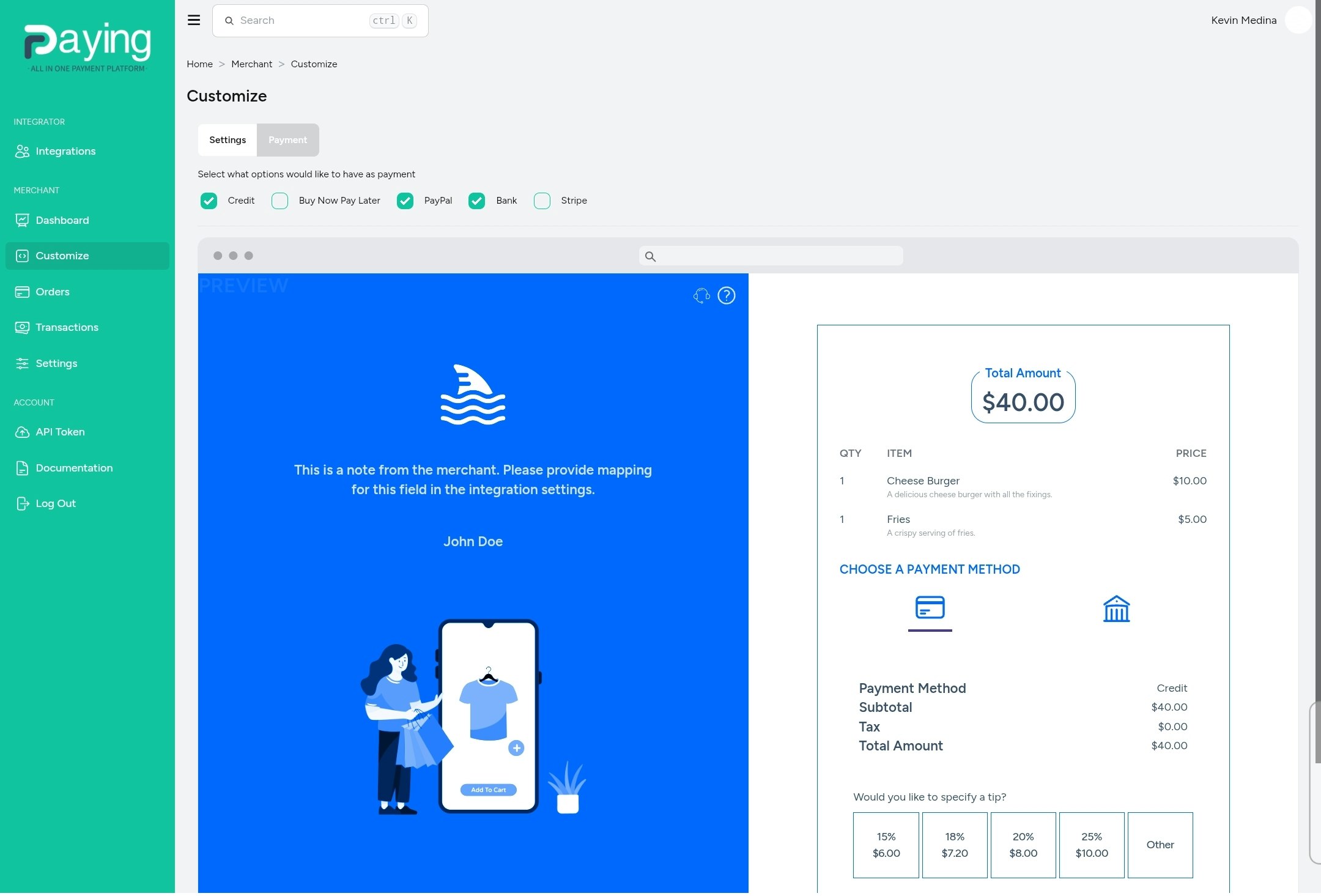 Paying.co - Screenshot 2 showing product features and functionality