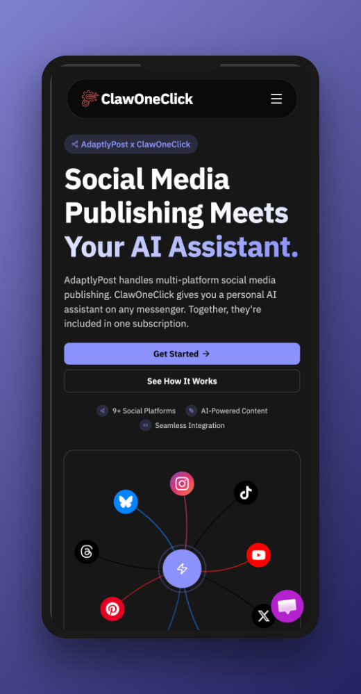 ClawOneClick X AdaptlyPost gallery image