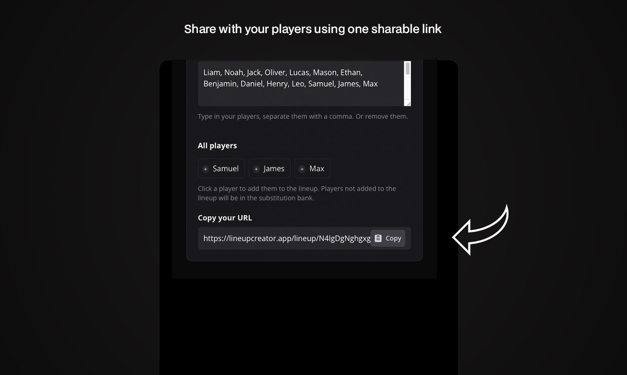 Creador de alineación - La mejor manera para que los entrenadores compartan alineaciones de fútbol con jugadores media 3