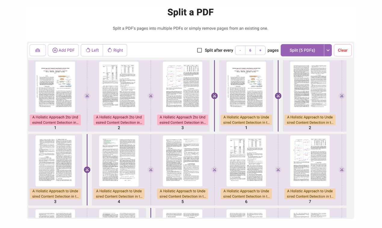 PDF를 분할하십시오 - PDF 페이지를 분할하거나 원치 않는 페이지를 즉시 제거하십시오 미디어 4
