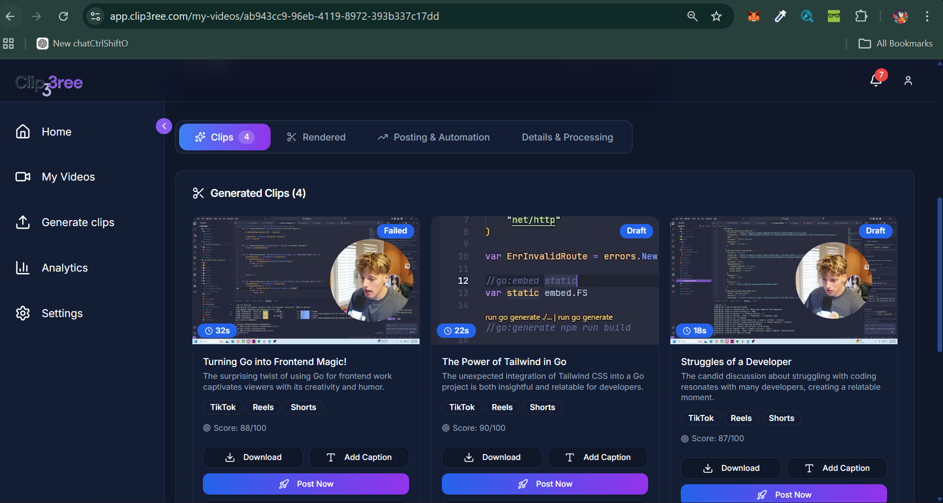 Clip3Ree - Screenshot 2 showing product features and functionality