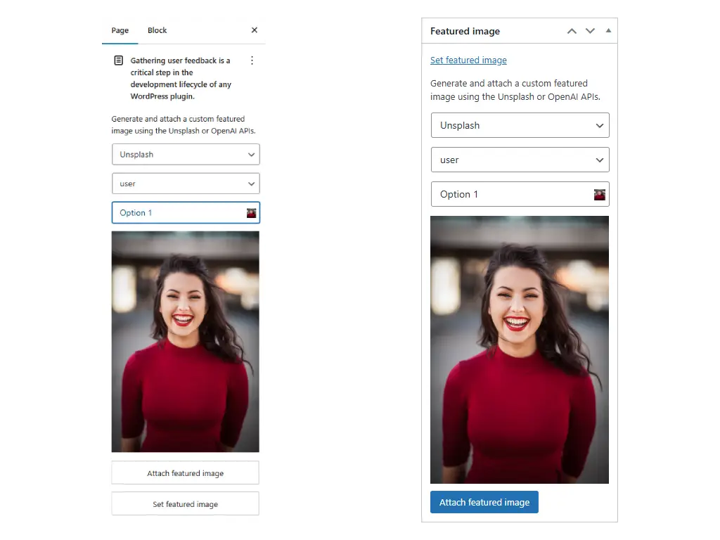 Media Imej Pilihan Plus - WordPress memaparkan gambar dengan Unsplash dan OpenAI dan CPTS 1
