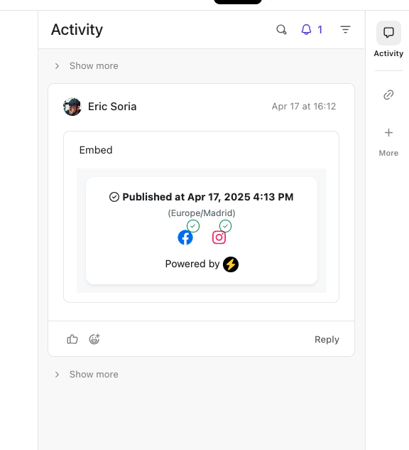 Bzzst - Salva ore programmando i post social direttamente da clickup media 4