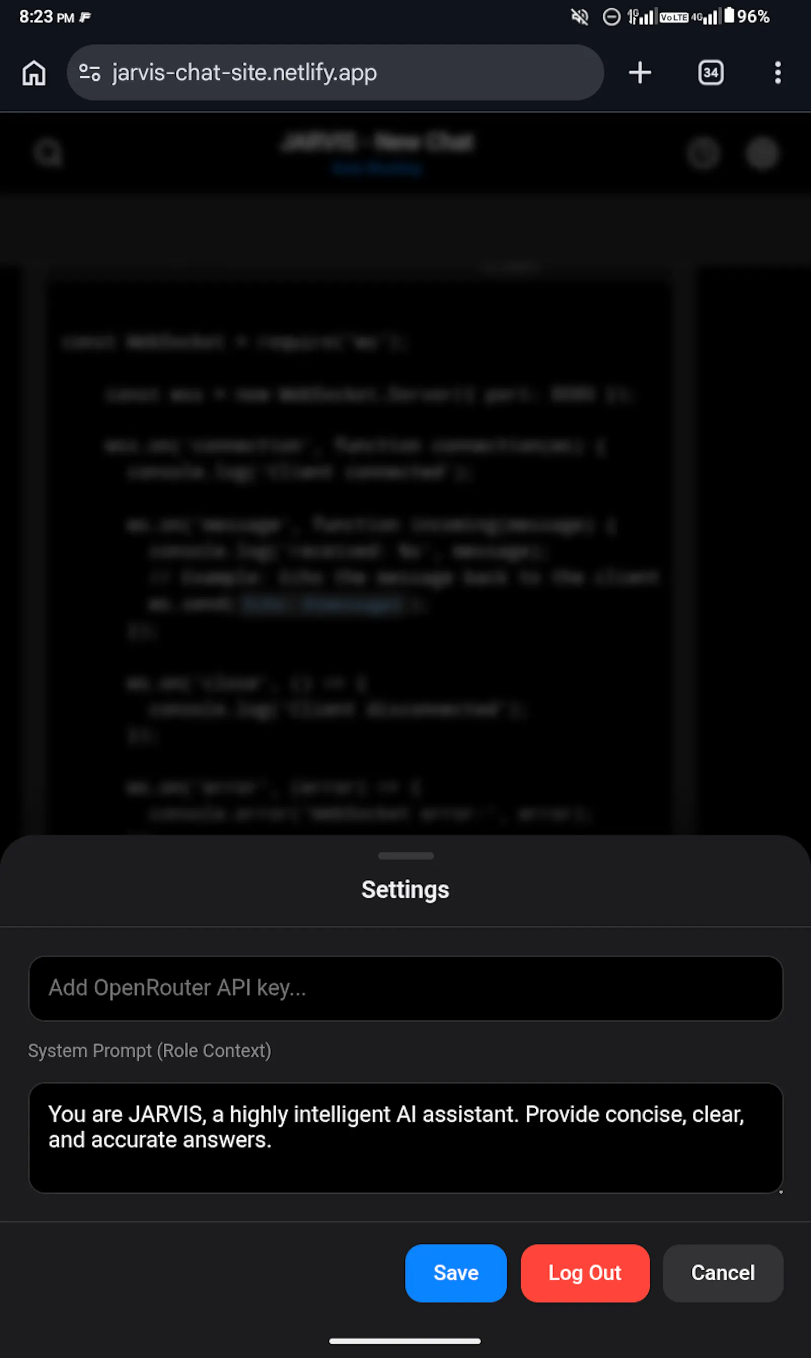 JARVIS Chat App screenshot 3