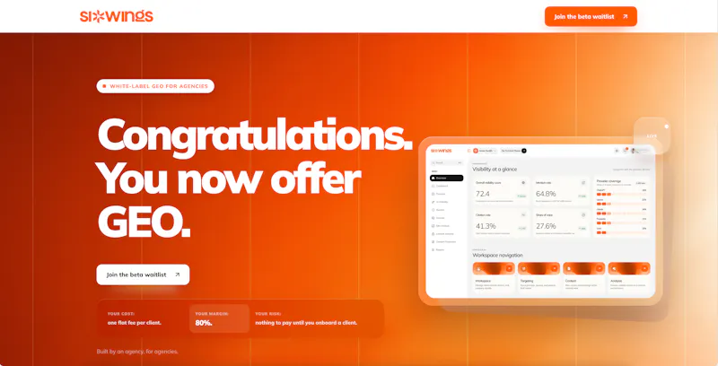 SixWings: White-label GEO for Agencies screenshot 1