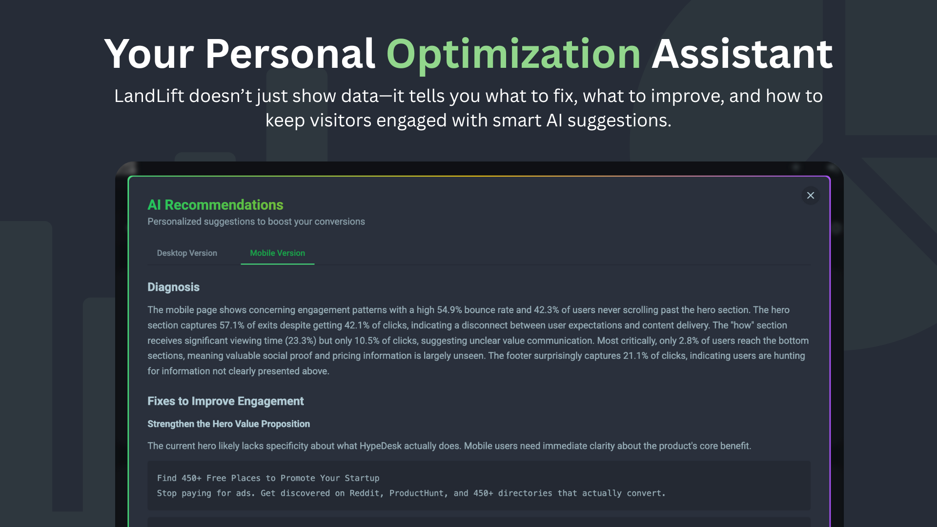LandLift - Ai Powered Analytics Tool Built for Landing Pages media 6