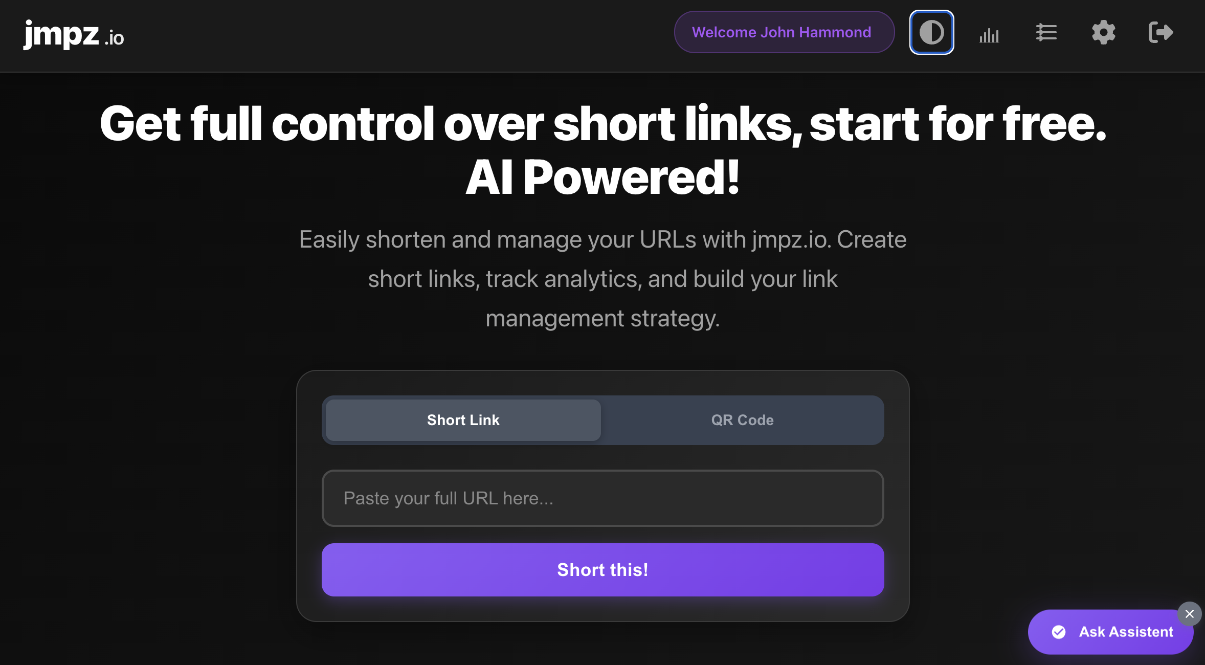 وسائط jmpz.io all-in-one erlyer مع الذكاء الاصطناعي - اختصار ، تتبع ومشاركة الروابط أكثر ذكاءً وملاحظات آمنة وواجهة برمجة التطبيقات. 4
