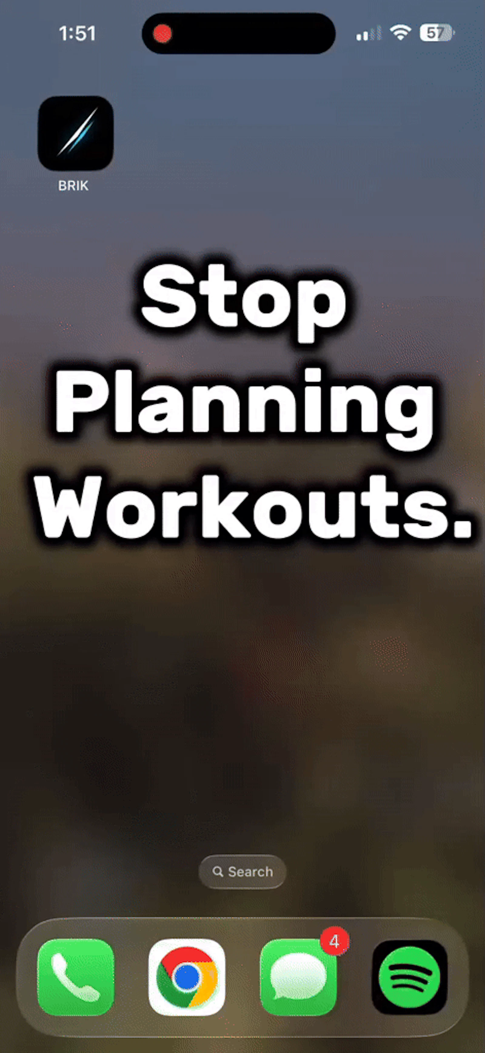 BRIK — HIIT & Hyrox Workout Generator screenshot 1 (video preview)