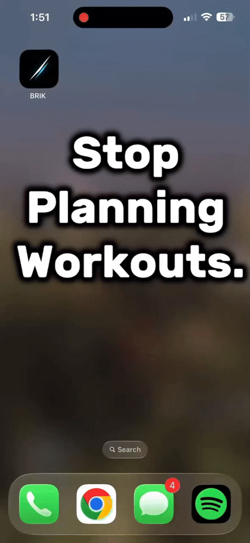 BRIK — HIIT & Hyrox Workout Generator screenshot 1 (video preview)